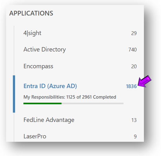 Applications list expanded